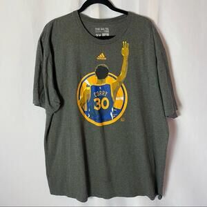 Mens Gray Blue Warriors Nba T-Shirt 2X